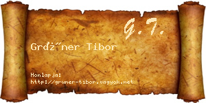 Grüner Tibor névjegykártya